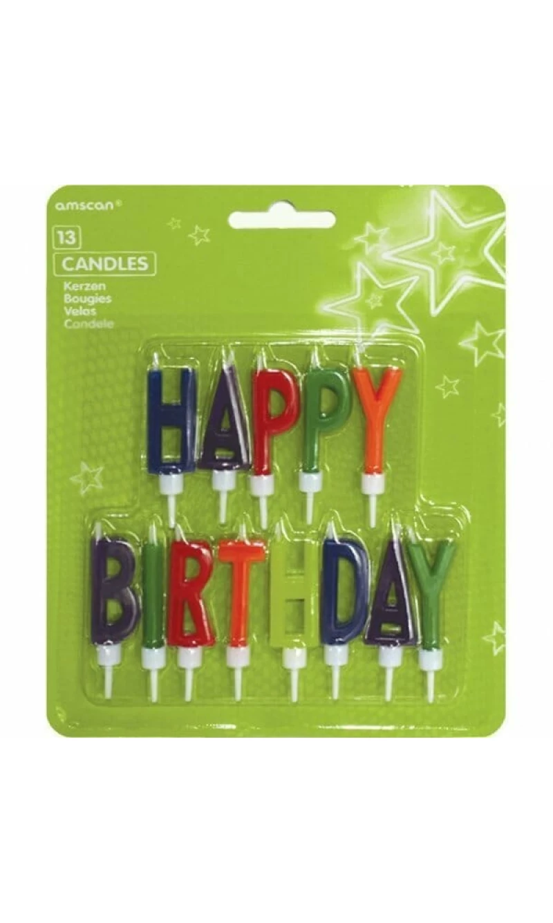 Happy Birthday Letter Candles - 13pk