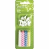 Candles Assorted Stripes with 12 Holders - 24pk