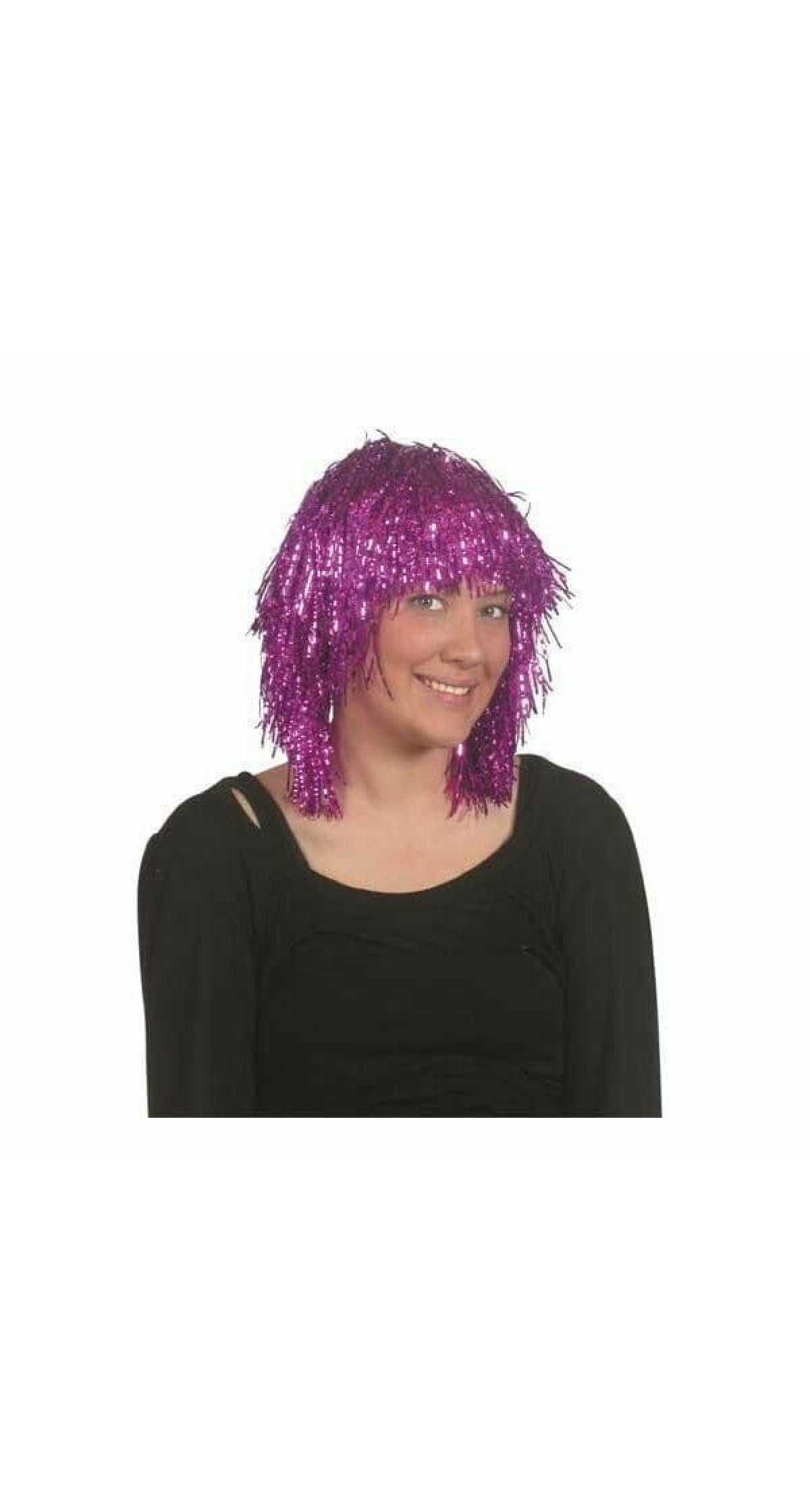 Pink Short Crinkle Wig - Adult One Size