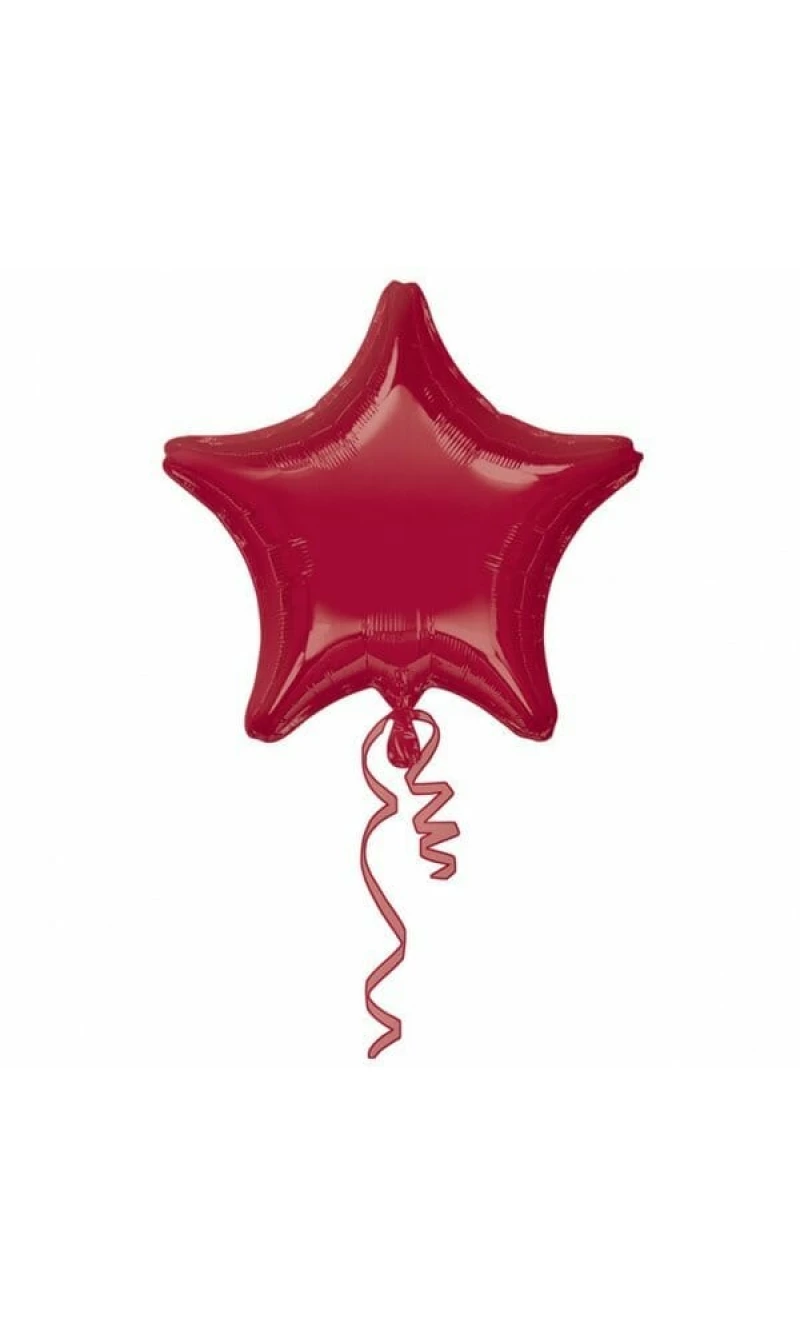 Metallic Burgundy Star Foil Balloon 18''