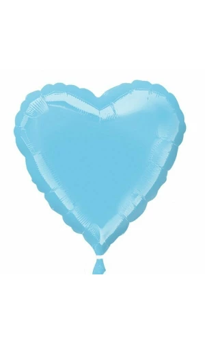 Iridescent Pearl Lite Blue Decorator Heart Foil Balloon 18"