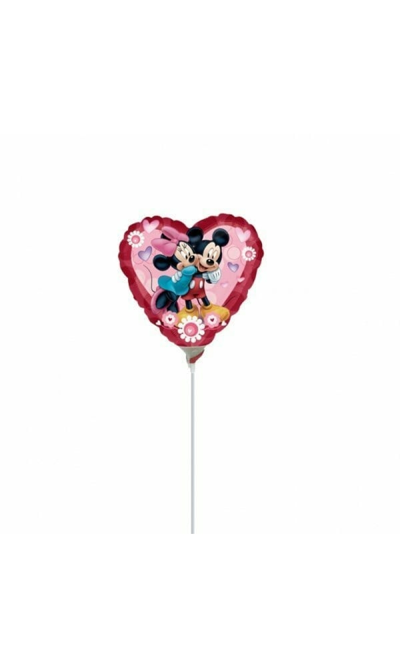 Mickey & Minnie Heart Mini Foil Balloon 9"