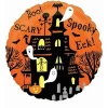 Halloween Spooky House Round Foil Balloon 17"