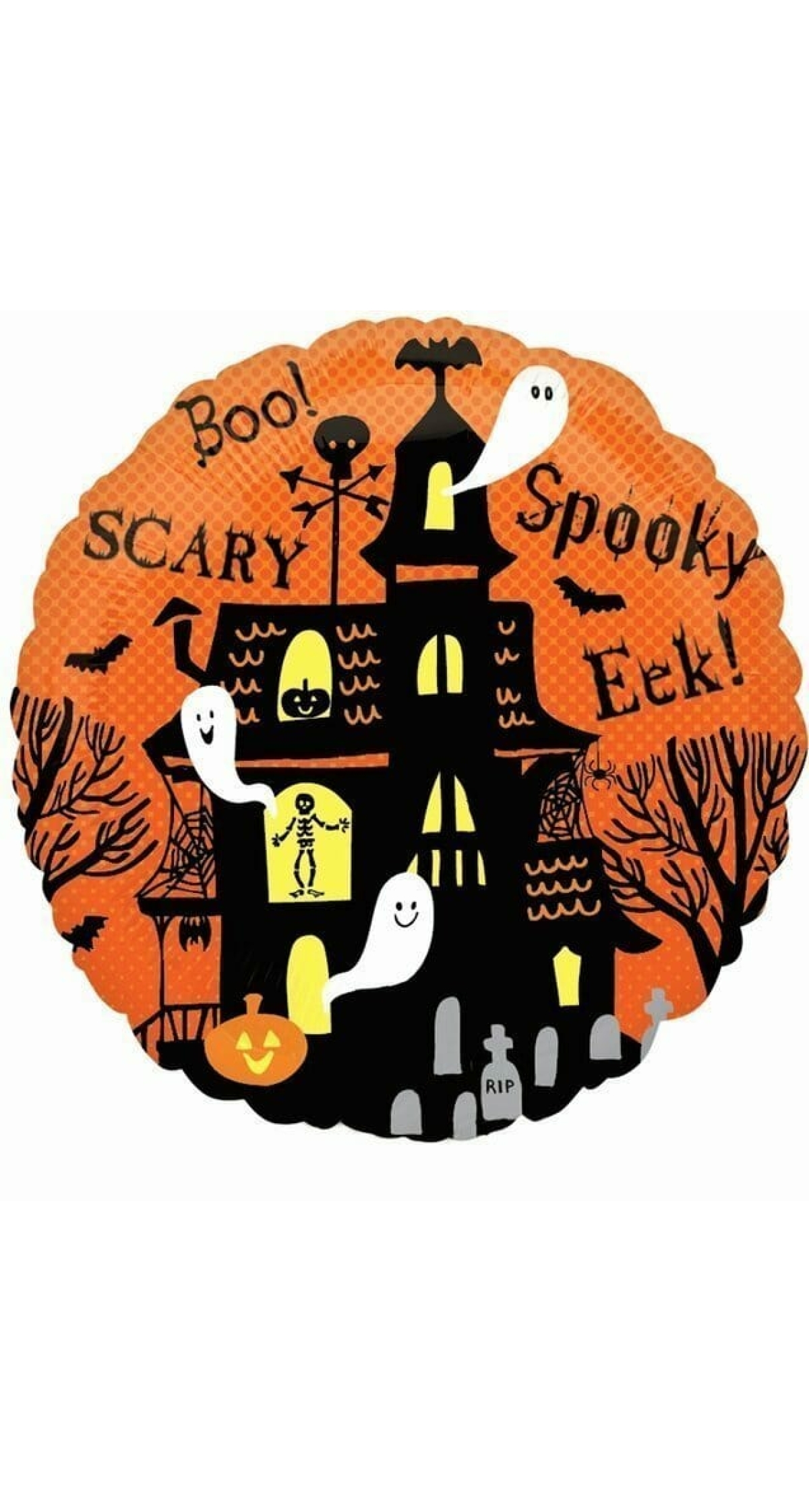 Halloween Spooky House Round Foil Balloon 17"