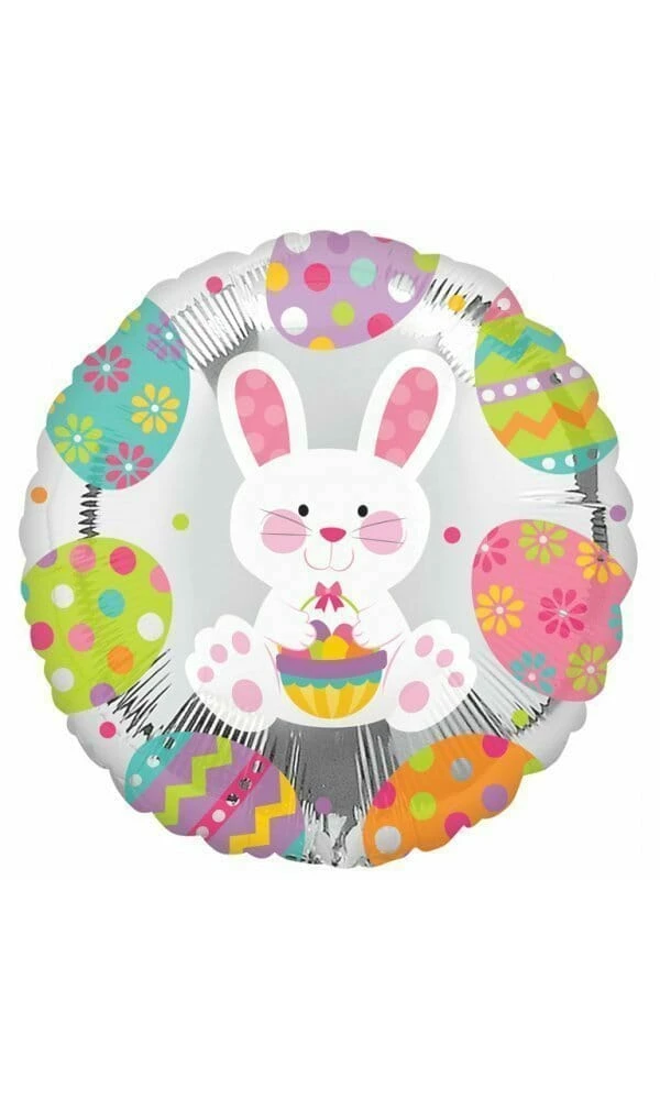 Easter Bunny Round Foil Balloon 17''