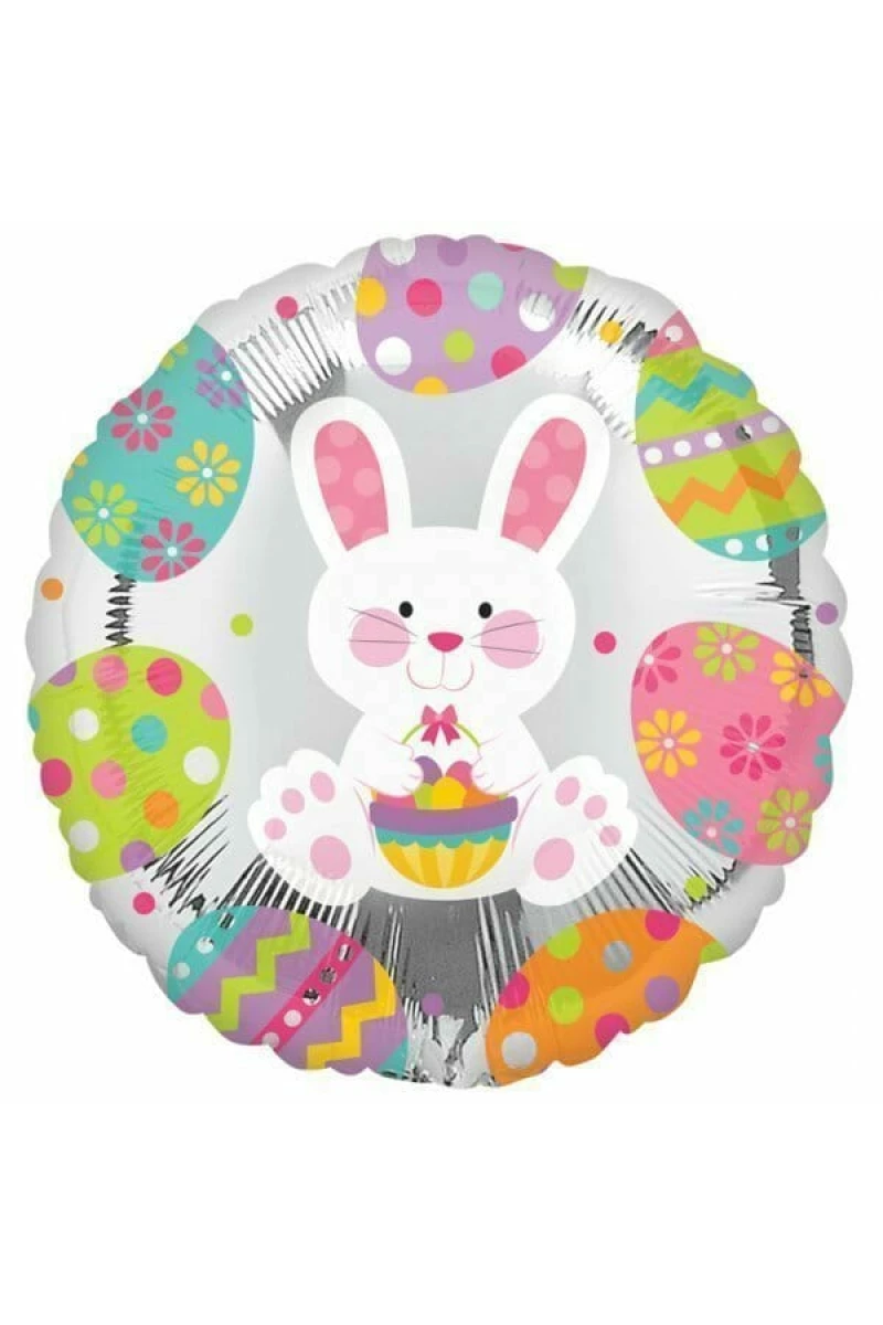 Easter Bunny Round Foil Balloon 17''