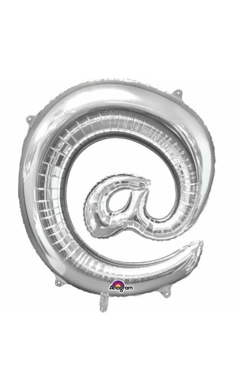 Silver Symbol " @ " Foil Balloon 34''