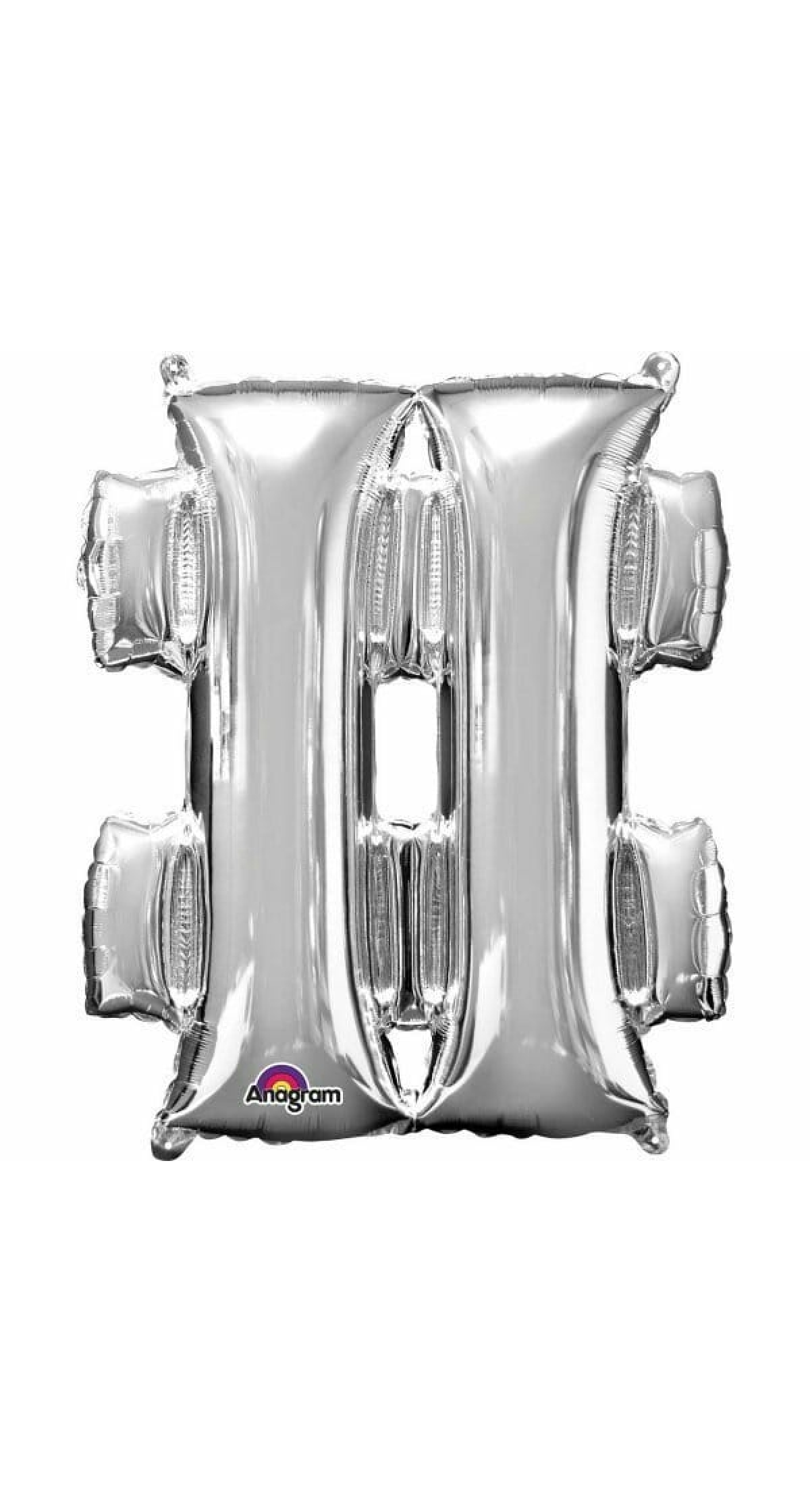 Silver Symbol " # " Foil Balloon 34''