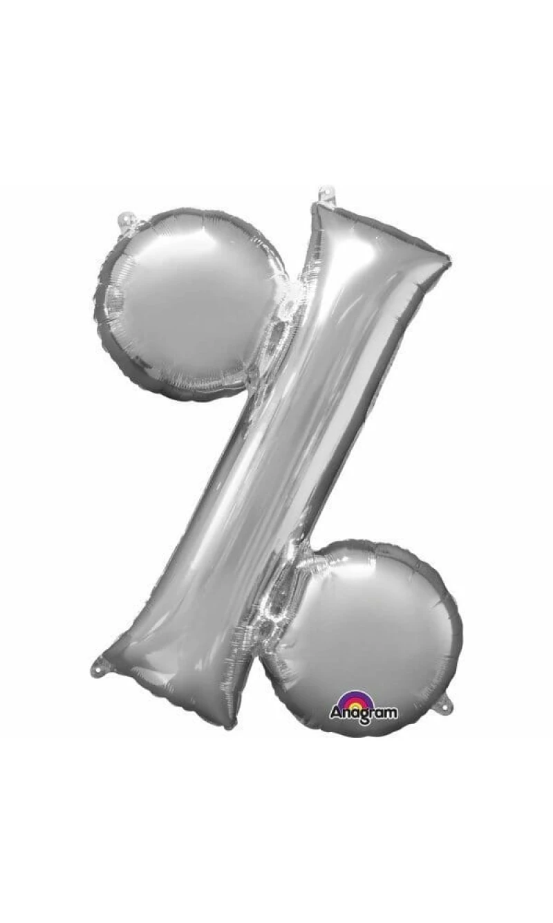 Silver Symbol " % " Foil Balloon 34''