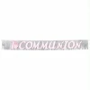 1st Holy Communion Glitter Fringed Metallic Banner Pink 22.8cm x 2.4m