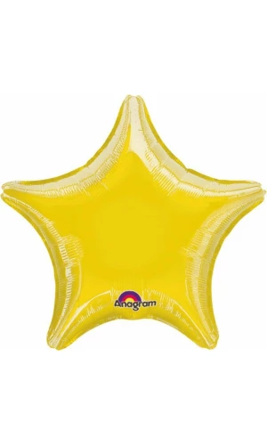 Yellow Star Foil Balloon 19"
