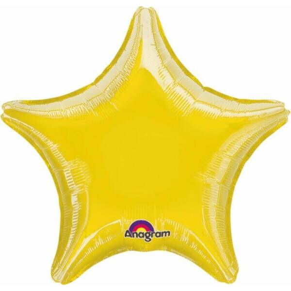 Yellow Star Foil Balloon 19"