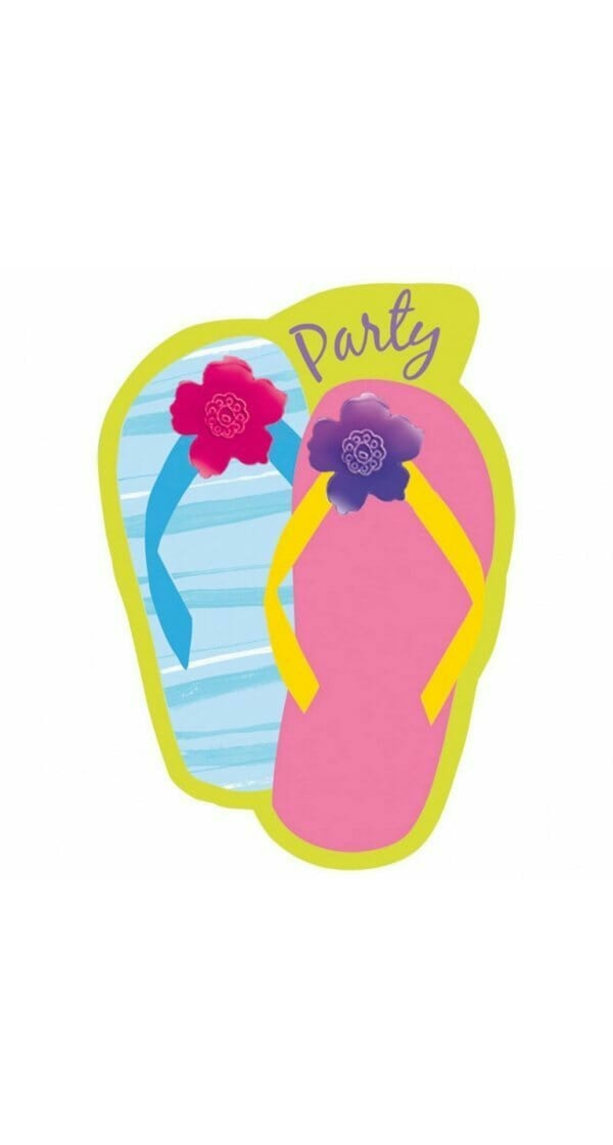 Sandals Party Invitations with Envelopes - 8pk