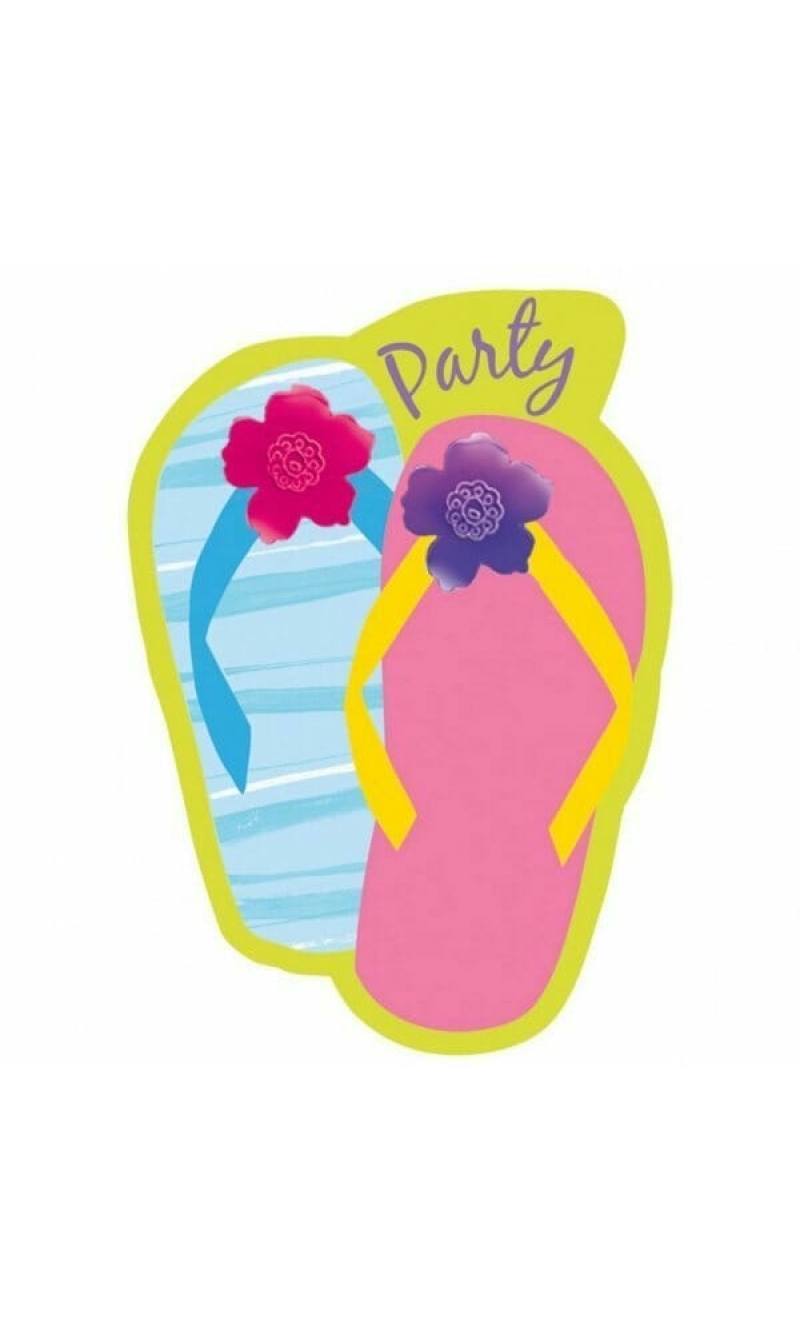Sandals Party Invitations with Envelopes - 8pk