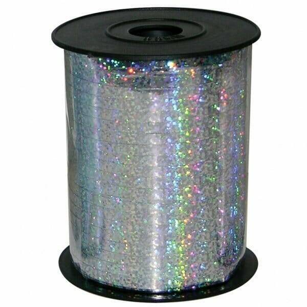 Holographic Silver Curling Ribbon Spool - 230m x 5mm