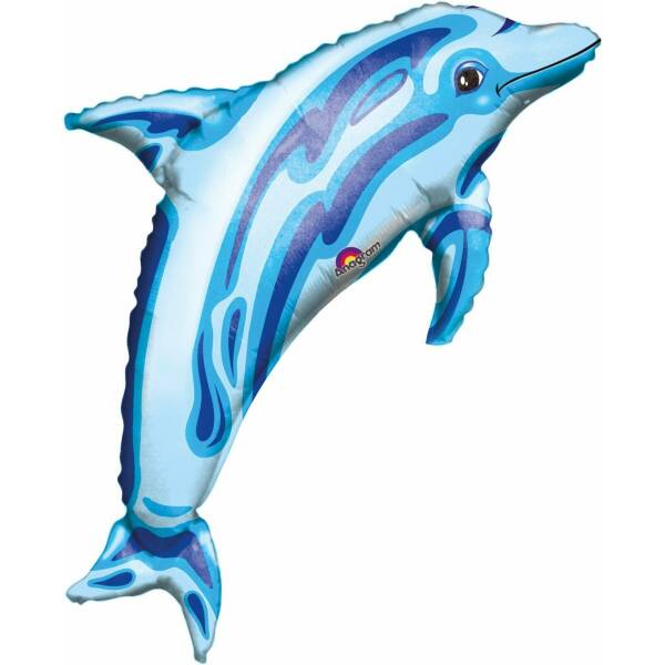 Dolphin Super Shape Foil Balloon 37'' x 22'' (84cm x 56cm)