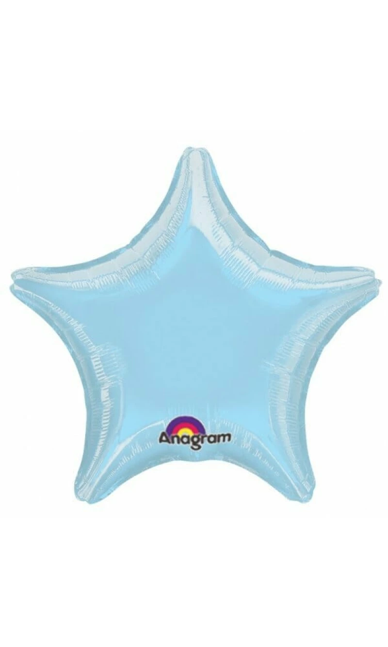 Metallic Pearl Pastel Blue Star Foil Balloon 18''