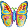 Butterfly Rainbow Super Shape Foil Balloon 25''x 25'' (63cm x 63cm)