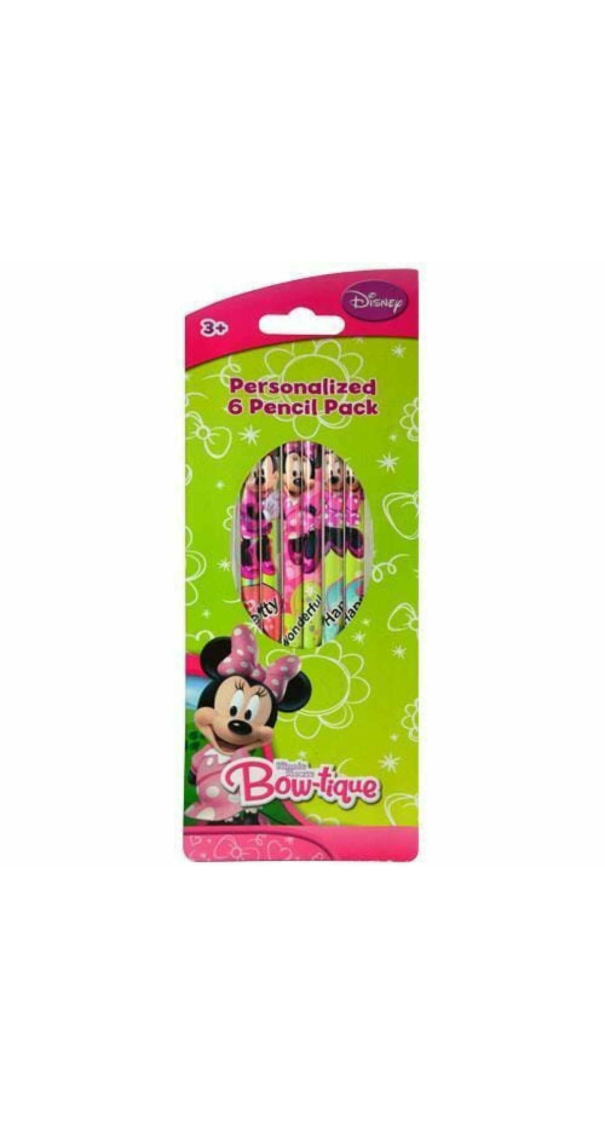 Minnie Mouse Bow-Tique Pencils with Erasers - 6pk