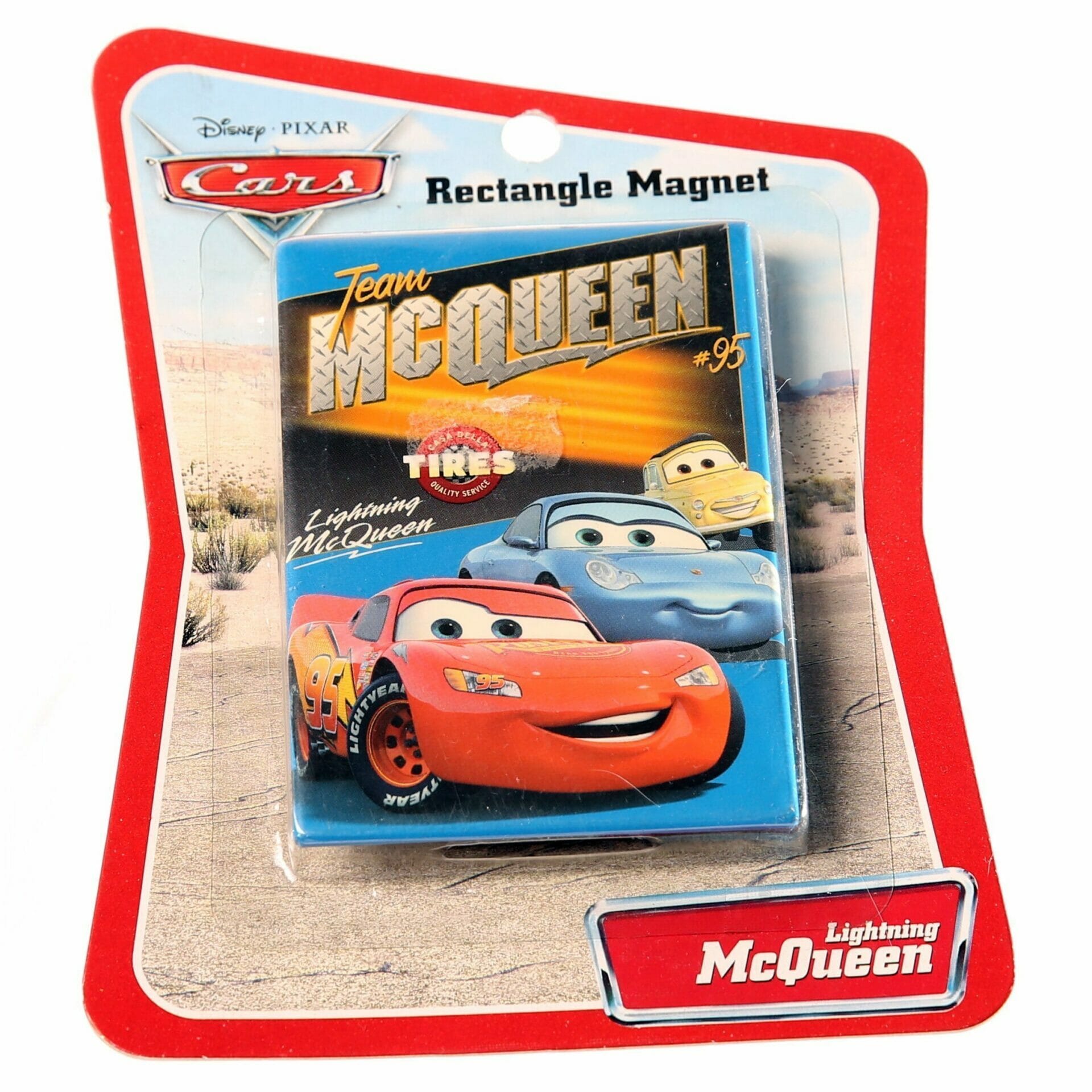 Lightning McQueen, Sally Carrera & Luigi Rectangle Magnet  x 9cm -  