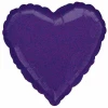 Purple Dazzler Heart Foil Balloon 18"