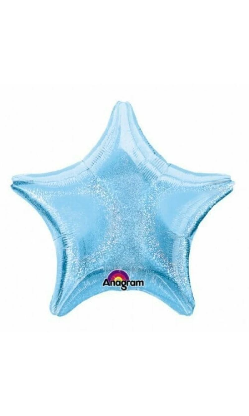 Pastel Blue Dazzler Star Foil Balloon 19"