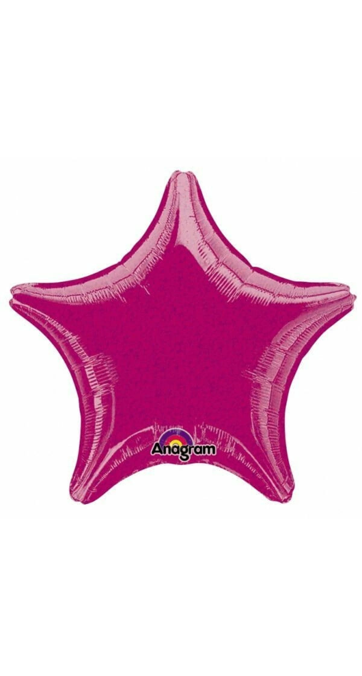 Fuchsia Dazzler Star Foil Balloon 19"