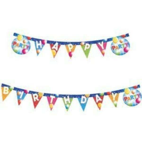 Happy Birthday Streamers Happy Birthday Die-cut  Banner