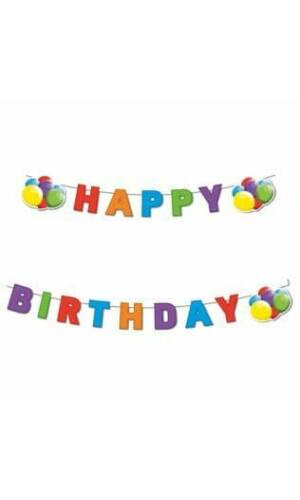 Flying Balloons Happy Birthday Die-cut  Banner