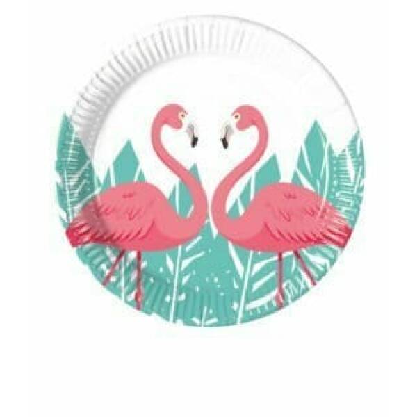 Flamingo Paper Plates Medium 20cm - 8pk