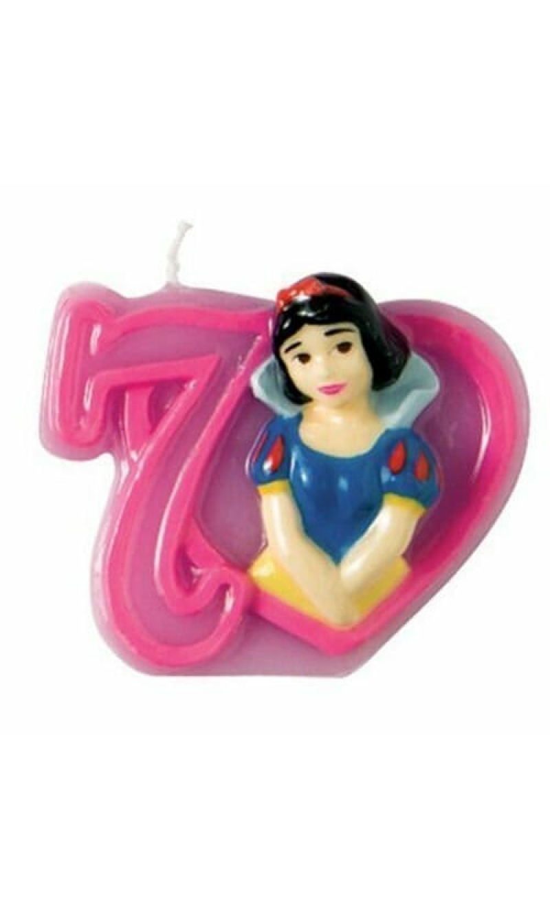 Princess Birthday Candle 7 Snow White - 6cm