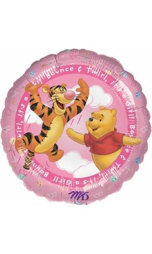 It's A Girl Winnie The Pooh Round Foil Balloon 18"