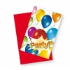 Balloon Party Invitations - 6pk