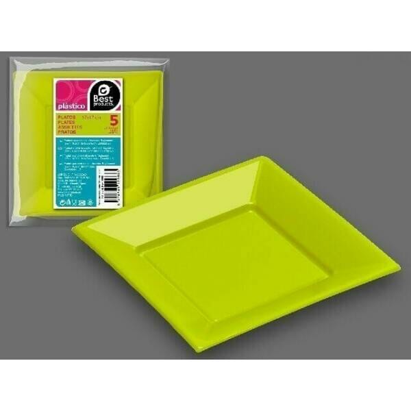 Pistachio Square Plate 17 X 17 cm - 5pk