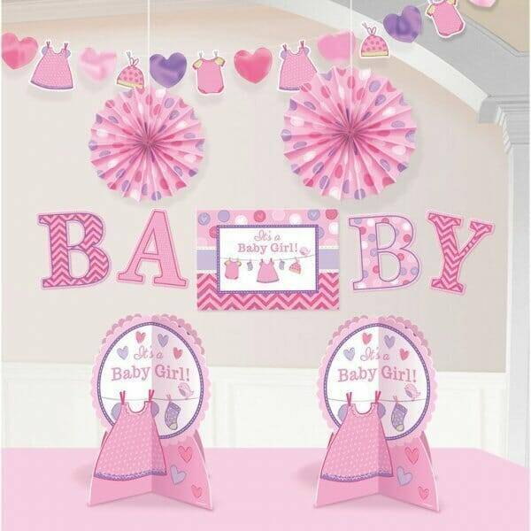 It's A Girl Baby Shower With Love Decoration Kit - 10pcs