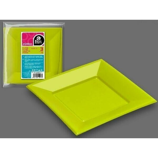 Pistachio Square Plate 23 X 23 cm - 3pk