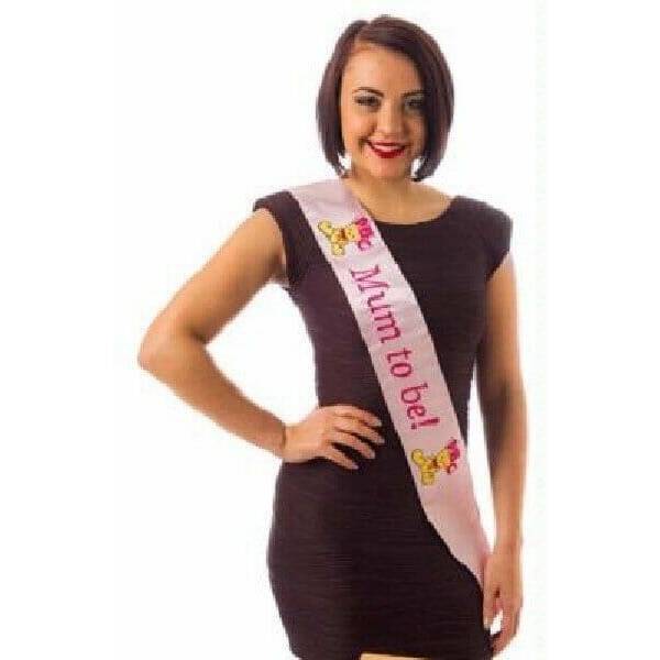 Baby Shower Party Embroidered Sash Mum to Be – Pink