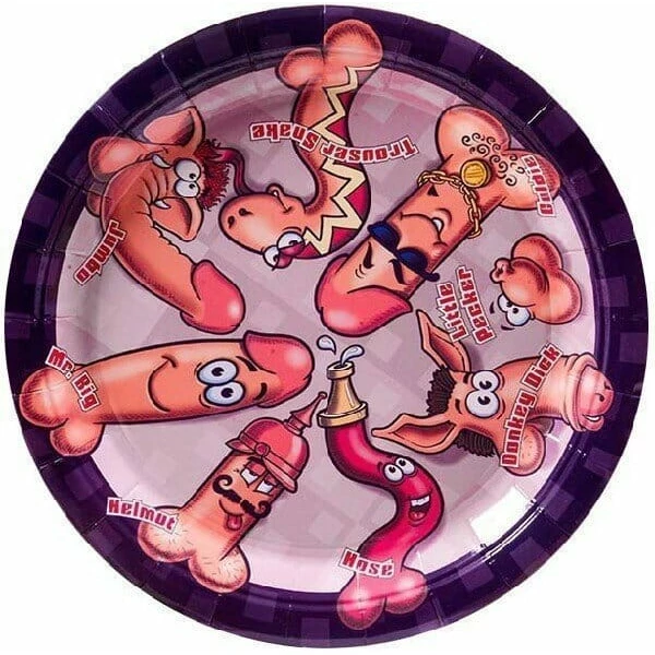 Hen Party Willy Plates 22cm - 10pk