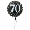 70 Happy Birthday Black/Silver Foil Balloon 18'' - 45cm