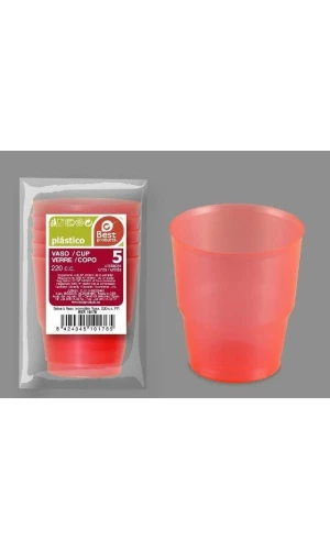 Unbreakable Pink Cup 220Cc pp - 5pk