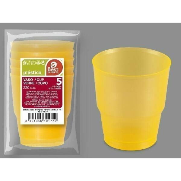 Unbreakable Orange Cup 220Cc pp - 5pk