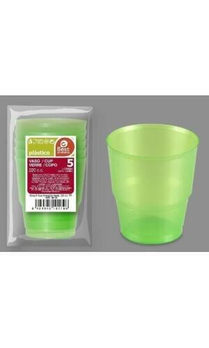 Unbreakable Green Cup 220Cc pp - 5pk