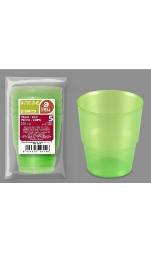 Unbreakable Green Cup 220Cc pp - 5pk