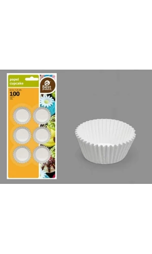 BLISTER 100 WHITE MUFFIN MOLD 2,50 X 1,60 CM