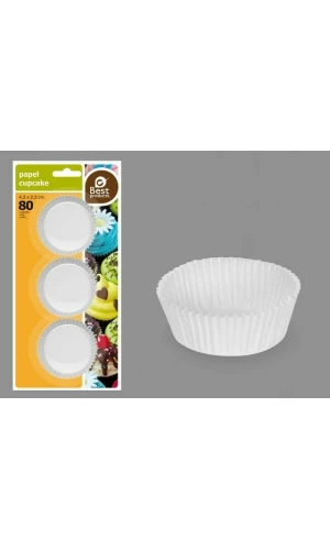 BLISTER 80 WHITE MUFFIN MOLD 4,30 X 2,30 CM