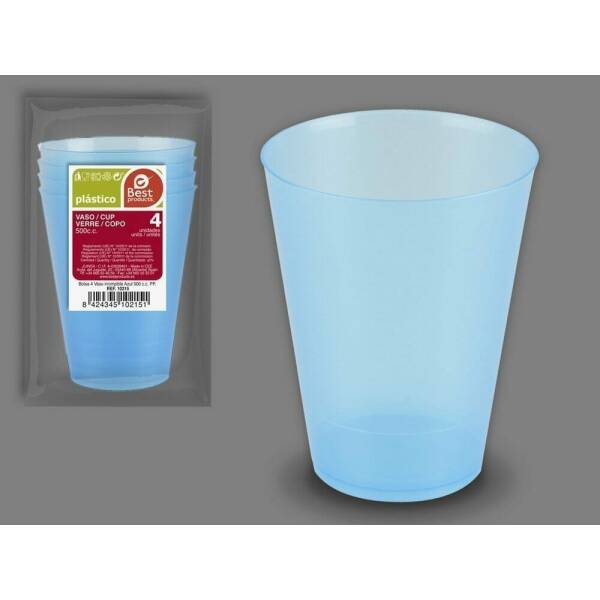Unbreakable Blue Cup 500 Cc pp - 4pk