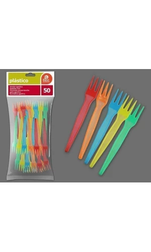 Appetizer Fork Assorted Colors 9,50 cm - 50pk