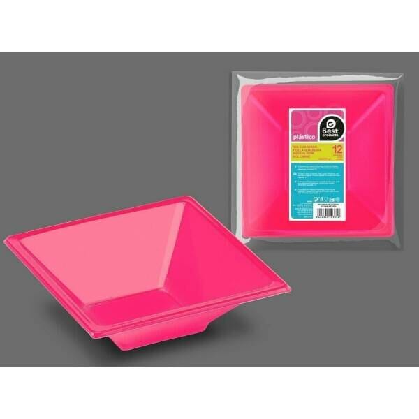Fuchsia Square Bowl 12 X 12 X 4 cm - 12pk