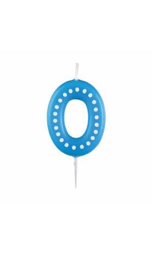 Numeral Candle 0 Dots & Stripes Height 6.5 cm