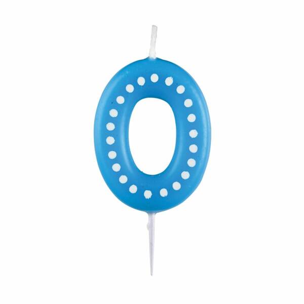 Numeral Candle 0 Dots & Stripes Height 6.5 cm